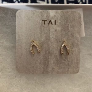 Tai Delicate Wishbone Earrings NWT